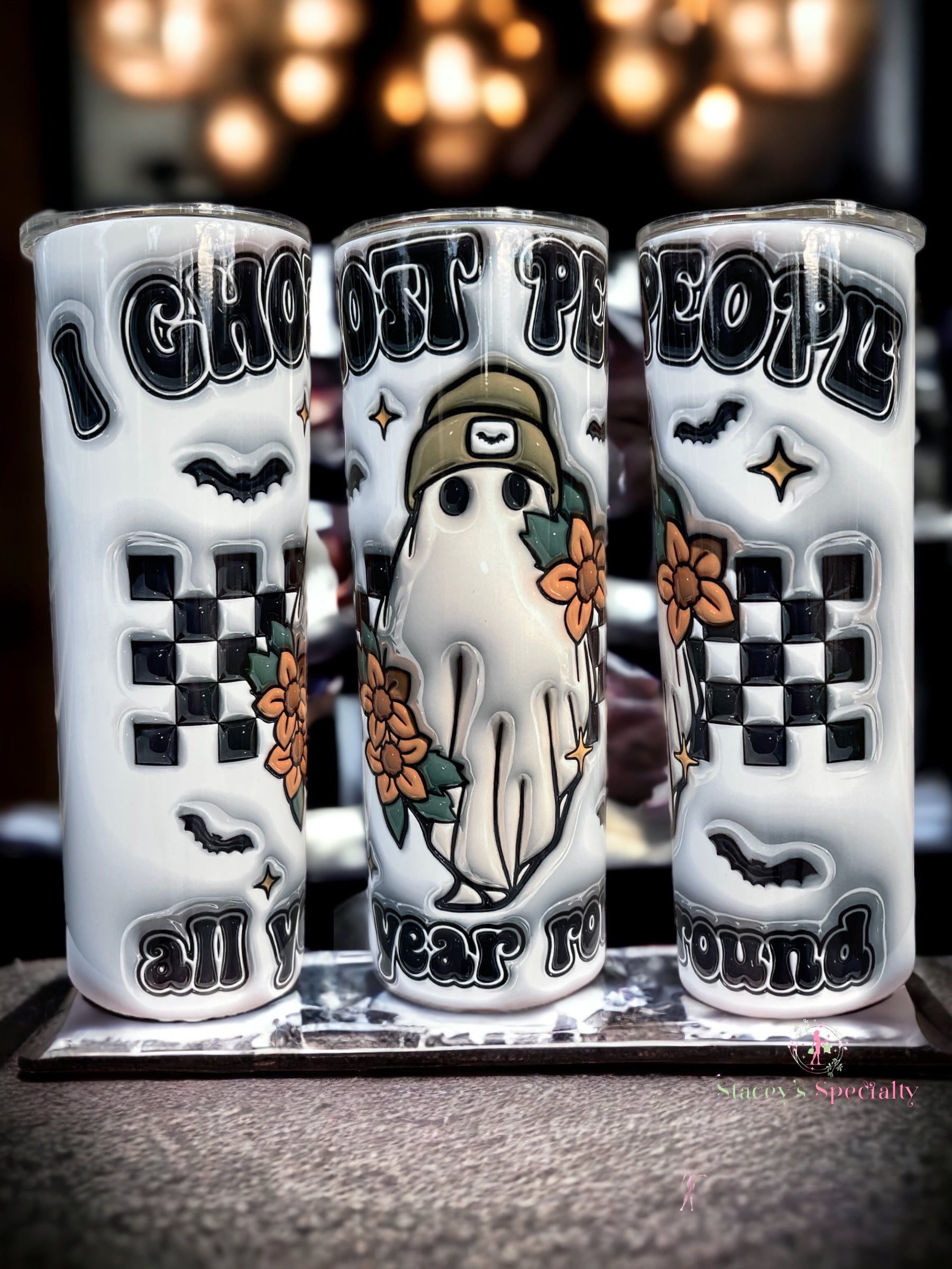 Spooky Ghost Glass Tumbler – Fox&12th